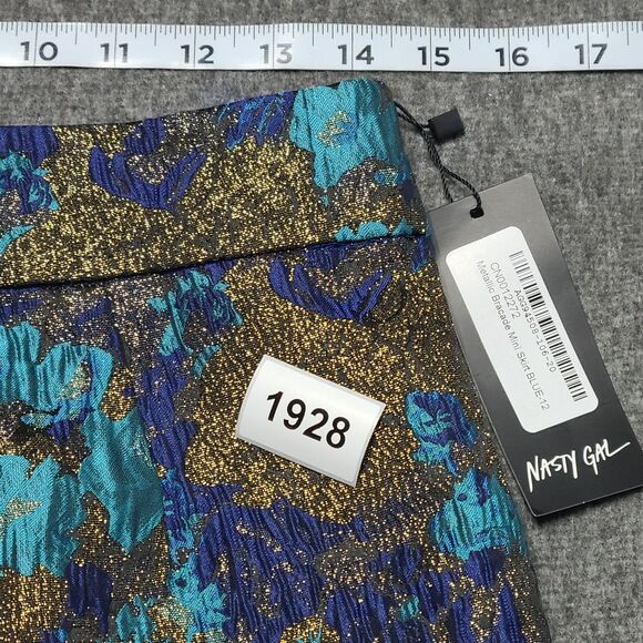 Nasty Gal Womens Skirt 8 Metallic Bracade Multicolor Boho Festival Glitter Party - Picture 9 of 9